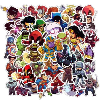 

50PCS Marvel Super Hero Cartoon Stickers Car Motorcycle Travel Luggage Phone Guitar Skateboard Waterproof Cool Decal Stickers