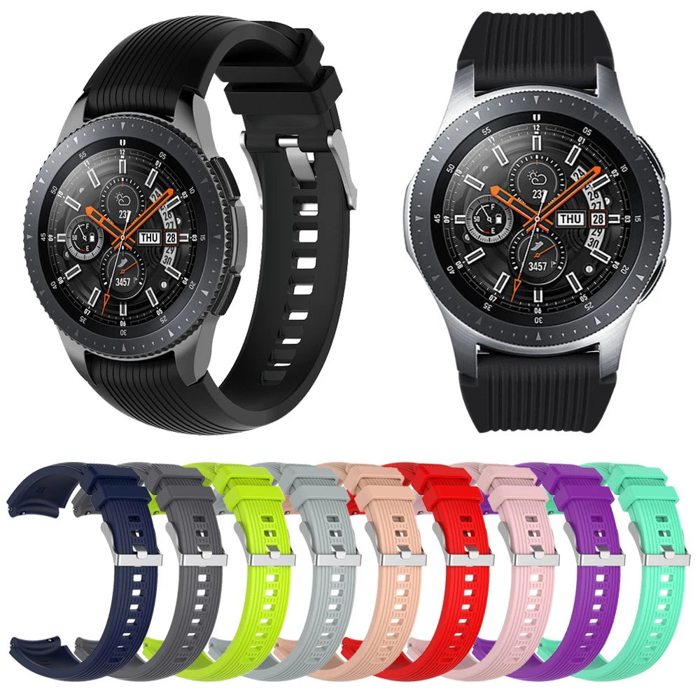 Силиконовый ремешок для samsung Galaxy watch 42/46 мм Шестерни S3 S2 классический 20/22 мм ремешок для смарт-браслета Amazfit GTR/huawei часы 2 GT браслет ремень