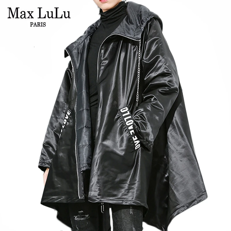 Max LuLu зима, роскошная Корейская женская одежда в стиле панк, женские теплые плащи с капюшоном, повседневные негабаритные зимние ветровки
