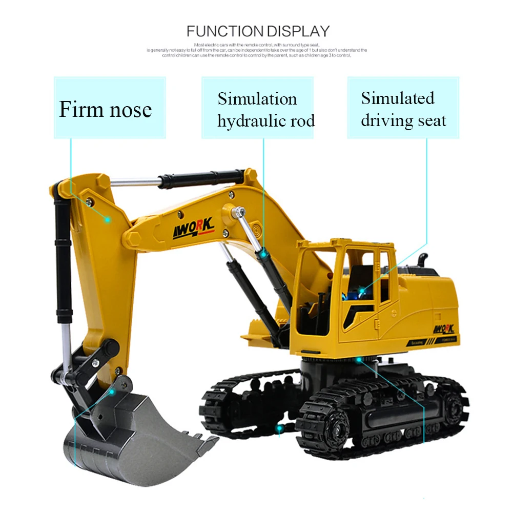 Моделирование кроулер гоночный автомобиль для музыкальные электронные игрушки Автоматический детский 8-канальный видеорегистратор с светильник подарки \ Радиоуправляемый экскаватор Перезаряжаемые 2,4 ГГц трактор