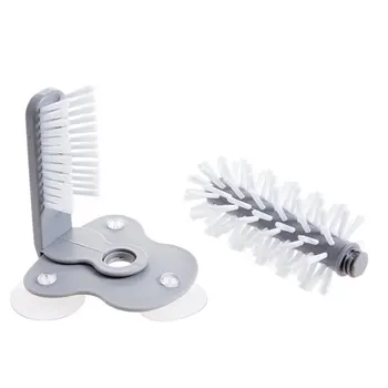 

Suction Cup Lazy Cup Brush Installed Firmly And Absorbed Double Brush Head Design Easy Decontamination 1 Pcs