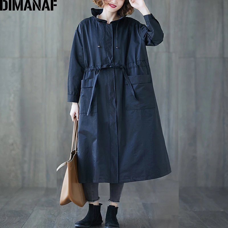 incredible DIMANAF Women Jackets Coats Plus Size Autumn Big Size Cardigan Female Loose Outerwear Long Sleeve P