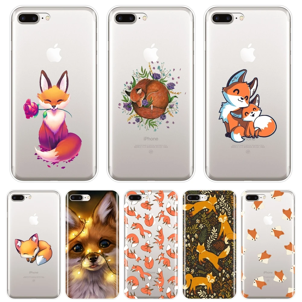 Чехол для Телефона iPhone X XR XS MAX 8 7 6 S мягкий силиконовый чехол Plus с милыми лисьими