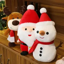 Cute Plush Doll Cartoon Full Filled Premium Texture Elastic Santa Claus Snowman Plush Toy for Decoration