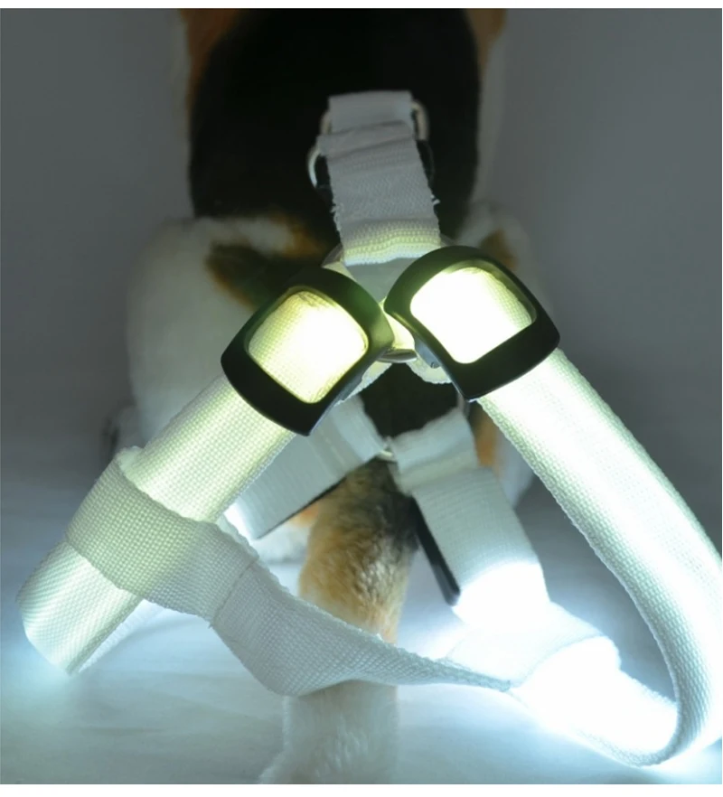 Поводок для питомца собаки кошки Безопасный светодиодный мигающий светильник жгут светодиодный поводок с поясом в виде веревки на Воротник Жгут жилет для собаки ошейники для собак