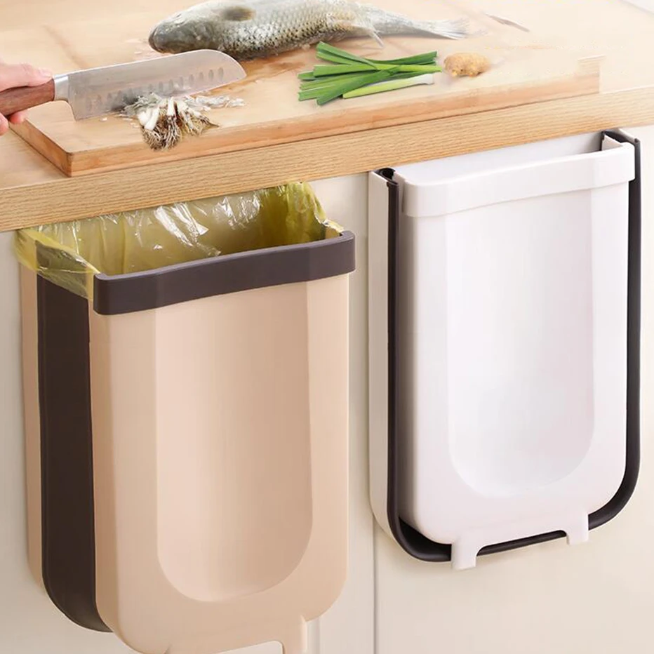Mutifunctional Kitchen Trash Can Collapsible Car Waste Bin Garbage Sorting Storage Basket Cabinet Haning Stand Trash Large Size Storage Holders Racks Aliexpress