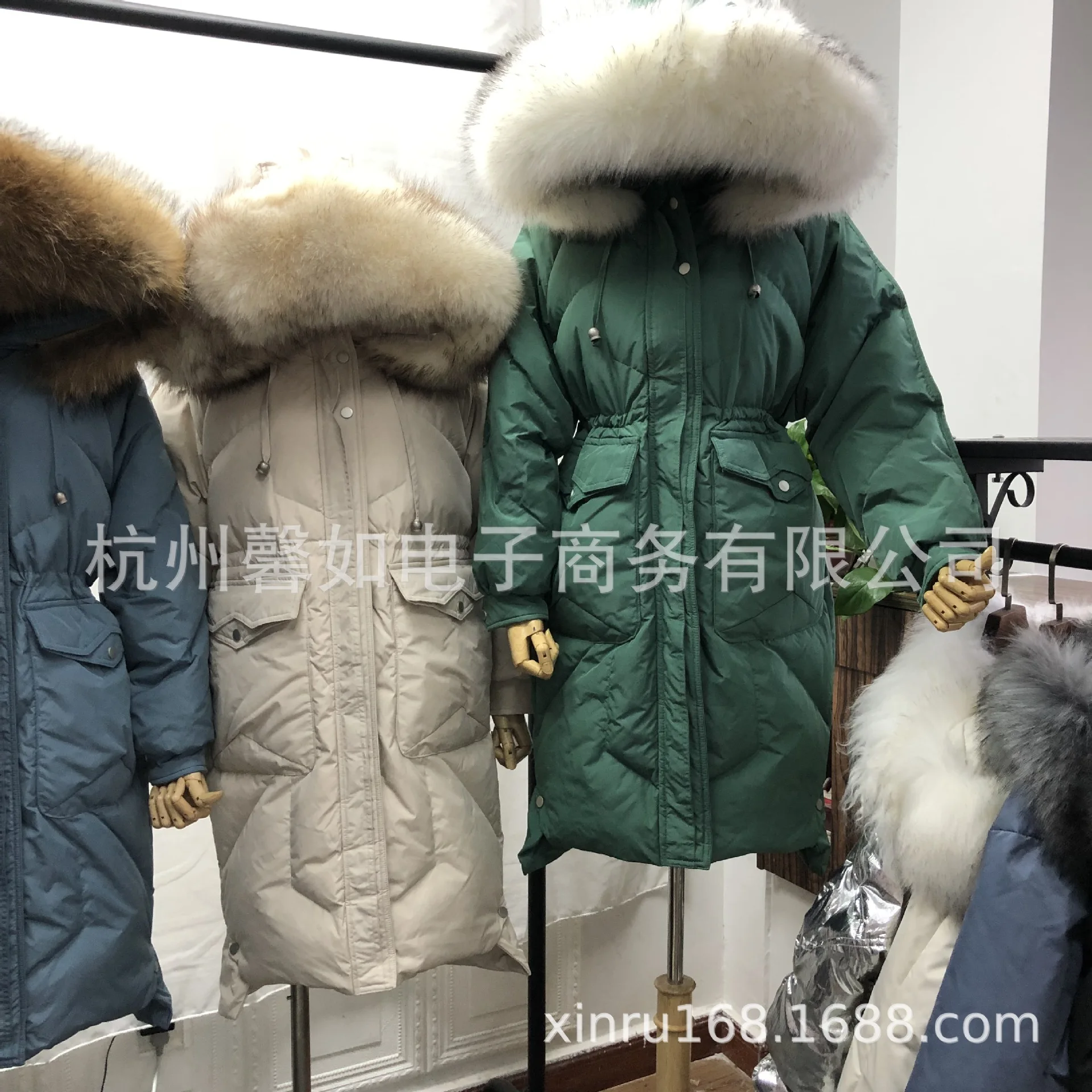 Новинка зимы продукты Южная Корея Dongdaemun Лисий меховой воротник из гусиного пуха Для женщин средней длины пуховик Для женщин платье