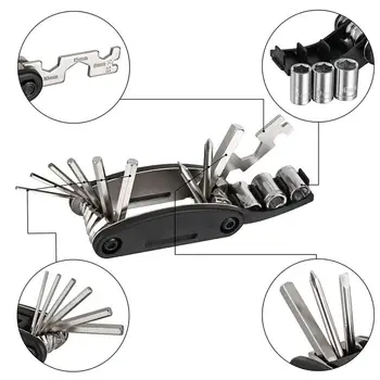 

Bicycle Bike Tools Repairing Set 16 In 1 Bike Repair Tool Kit Wrench Screwdriver Chain Carbon steel bicycle Multifunction Tool