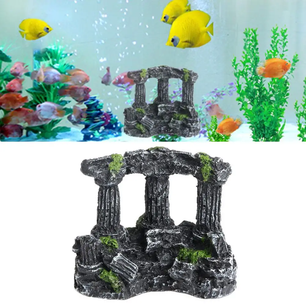 HobbyLane имитирует полимерные римские колонны, орнамент для аквариума, аквариума, открытый сад, украшение для горного камня