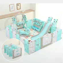 Детский забор, игровая площадка, складной защитный забор, качели, горка с ковриком для ползания, для дома, для помещений, парк развлечений, Parque Infantil Bebe