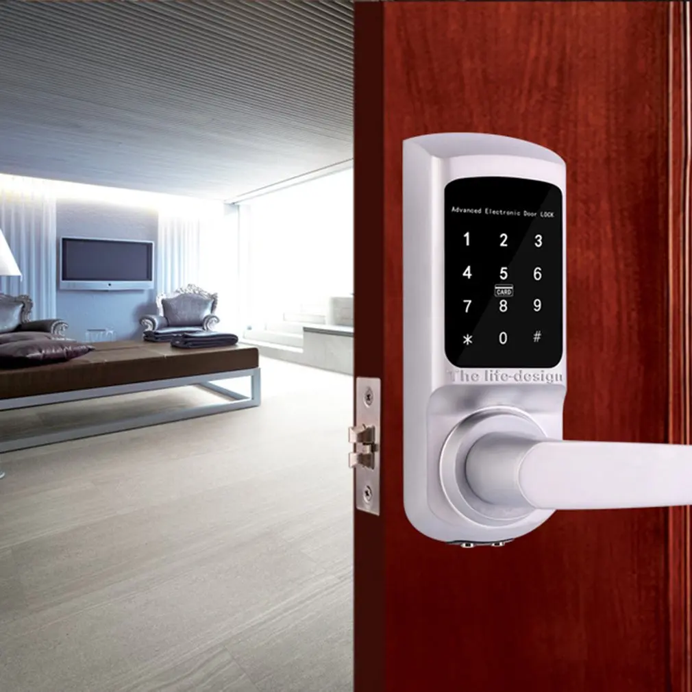 

FM-01 Digital Intelligent Wooden Door Lock Keyless Smart Door Lock Password+Card+Key Unlocking 3 Ways for Interior Door