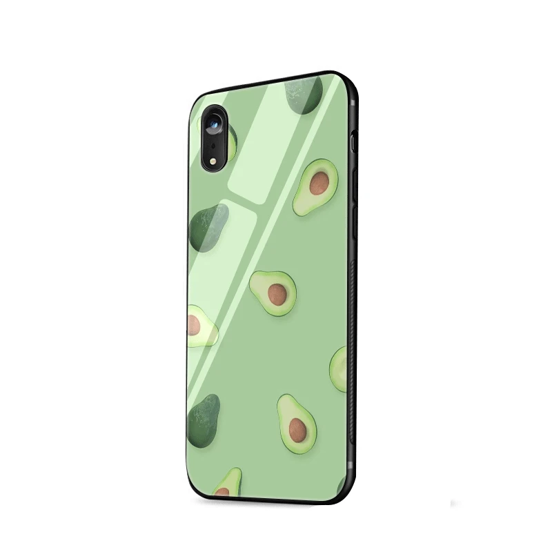 Чехол для телефона из термопластичного стекла для Iphone 5, 5S, 6, 6 S, 7, 8 Plus, X, XR, XS Max, защитный чехол с авокадо