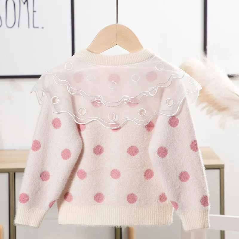 

2019 Autumn And Winter New Style GIRL'S Cardigan Sweater Western Style Big Boy Peter Pan Collar Little Girl Knitted Small Coat K