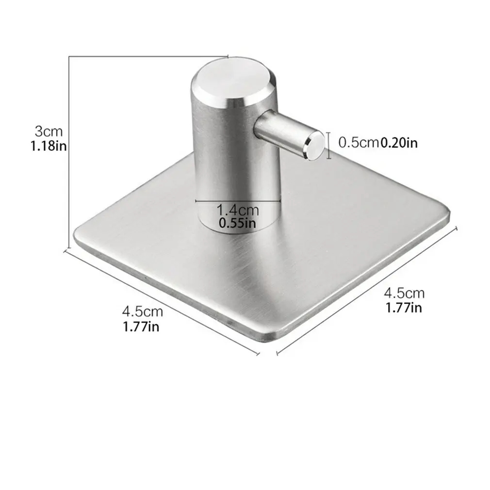 Stainless Steel Self Adhesive HooksTowel Wall Coat Hooks Hanger Heavy Duty Wall Hanger Hanging for Robe