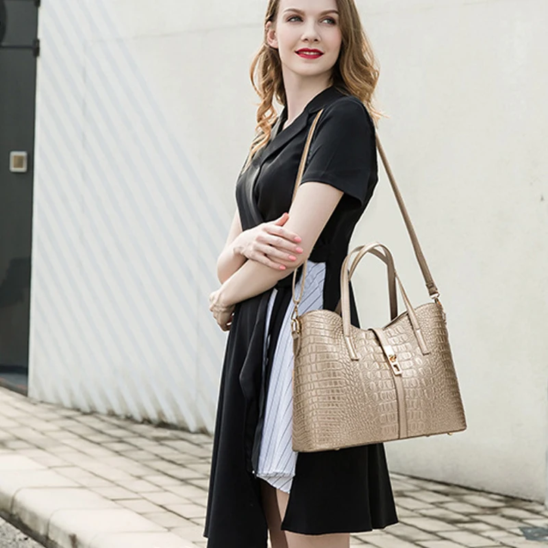 Alligator 4 Sets Print Composite Bag 2021 PU Leather Large Capacity Women Handbags And Purses Fashion Shoulder Messenger Bags