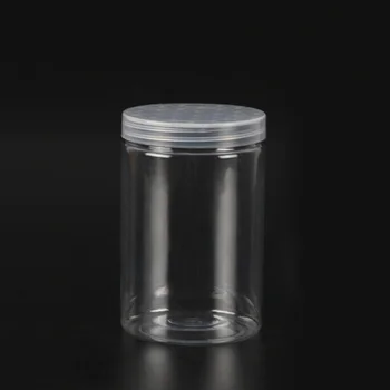 

10pcs Transparent Plastic Can Food Storage Container Sealed Jar with Lid for Coffee Bean Nuts (530ml) (Transparent Plastic Lid)