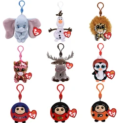 10cm ty beanie pelúcia chaveiro glitter olhos raposa aranha unicórnio cão gato telefone móvel pingente bonito animal boneca presente brinquedo de pelúcia