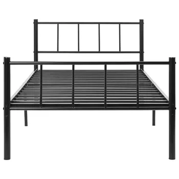 

Multifunctional Bedroom Furniture Bed Frame Black Double Metal with Storage Space Headboard and Footboard for Children Adults