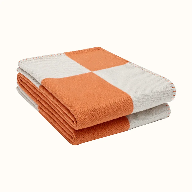 Одеяло Sugan Life H, Кашемировое вязаное крючком мягкое шерстяное шарф, шаль, переносное теплое одеяло для дивана, кровати, флисовое вязаное розовое одеяло, наволочка - Цвет: Orange