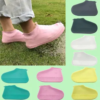 

1 Pair Reusable Waterproof Shoe Cover Silicone Material Unisex Shoes Protectors Rain Boots for Indoor Outdoor Rainy Days