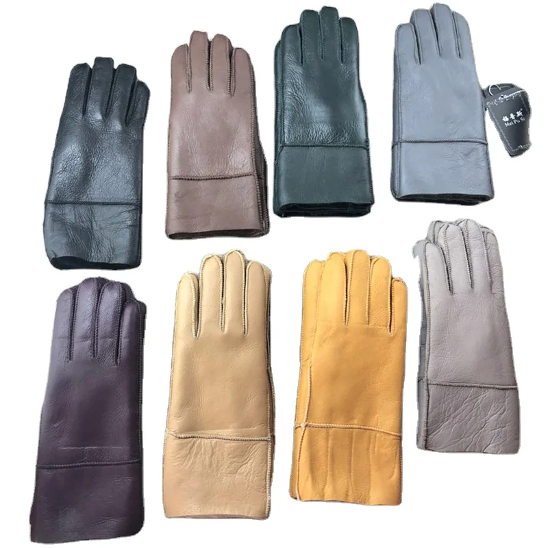 

2021 Winter Ladies Warm Sheepskin Gloves Fur One Leather Outdoor Wholesale