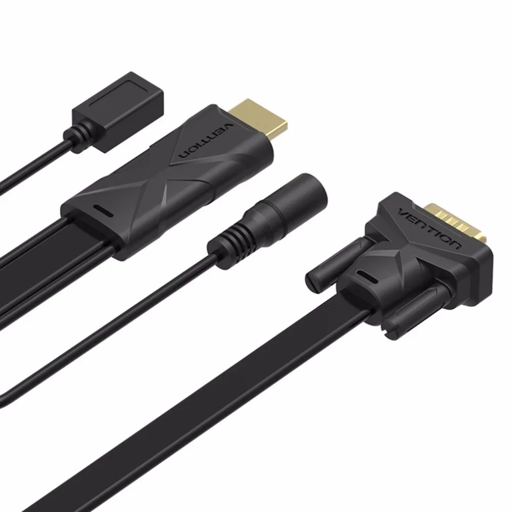 Vention hdmi-vga конвертер кабель с 3,5 мм Аудио HDMI VGA адаптер с питанием 1080P для Xbox 360 PS3 ноутбук ТВ проектор