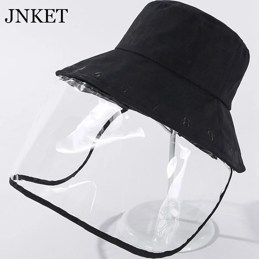 

JNKET Women Bucket Hat Face Mask Cap Anti-saliva Anti-dust Full Face Protective Cap Fisherman Cap Sun Hat
