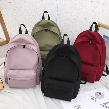 

Solid Backpack Brand High Quality Large Capacity Leisure Or Travel Bag Water Proof Oxford School Bag for Teenage girls Package