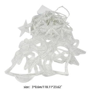 

Christmas Star Bells Deer Garland Curtain Lights Fairy Light For New Year Party