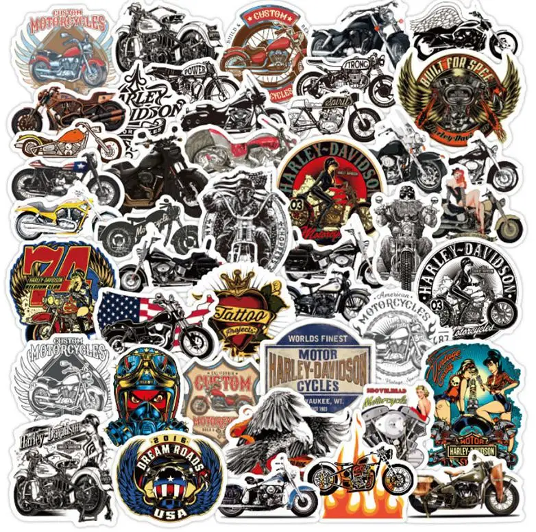 10/30/50/100pcs   Clam Bud Motorcycle Sticker School Student Diary Hand Ledger Stationery Mobile Phone Guitar Decoration Toys 38pcs kawaii colorful small fruit stickers watermelon peach decoration diy hand book diary stationery sticker fruits