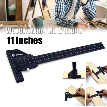 

Multi Gauge Carpentry High Accuracy Scriber Woodworking Ruler Practical Vernier Caliper Home Multifunction Measuring Tool