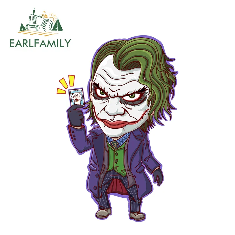 

EARLFAMILY 13cm x 8.5cm Heath Ledger joker Graphics Waterproof Auto Car Stickers and Decals Vinyl For Car motorcycle GTR Sticker