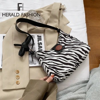 

2020 Women Zebra Pattern Armpit Bags Canvas Shoulder Bag Branded Trend Handbags and Purses Women's Fashion Trending Hand Bag