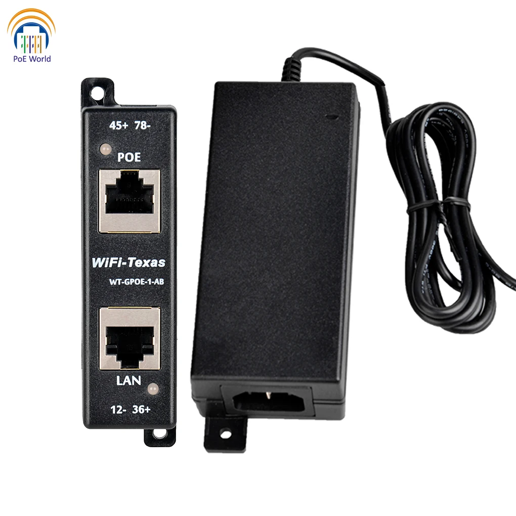 POE World Gigabit 1 port PoE injector with 60W power supply for POE+802.3at hight powered device | Безопасность и защита