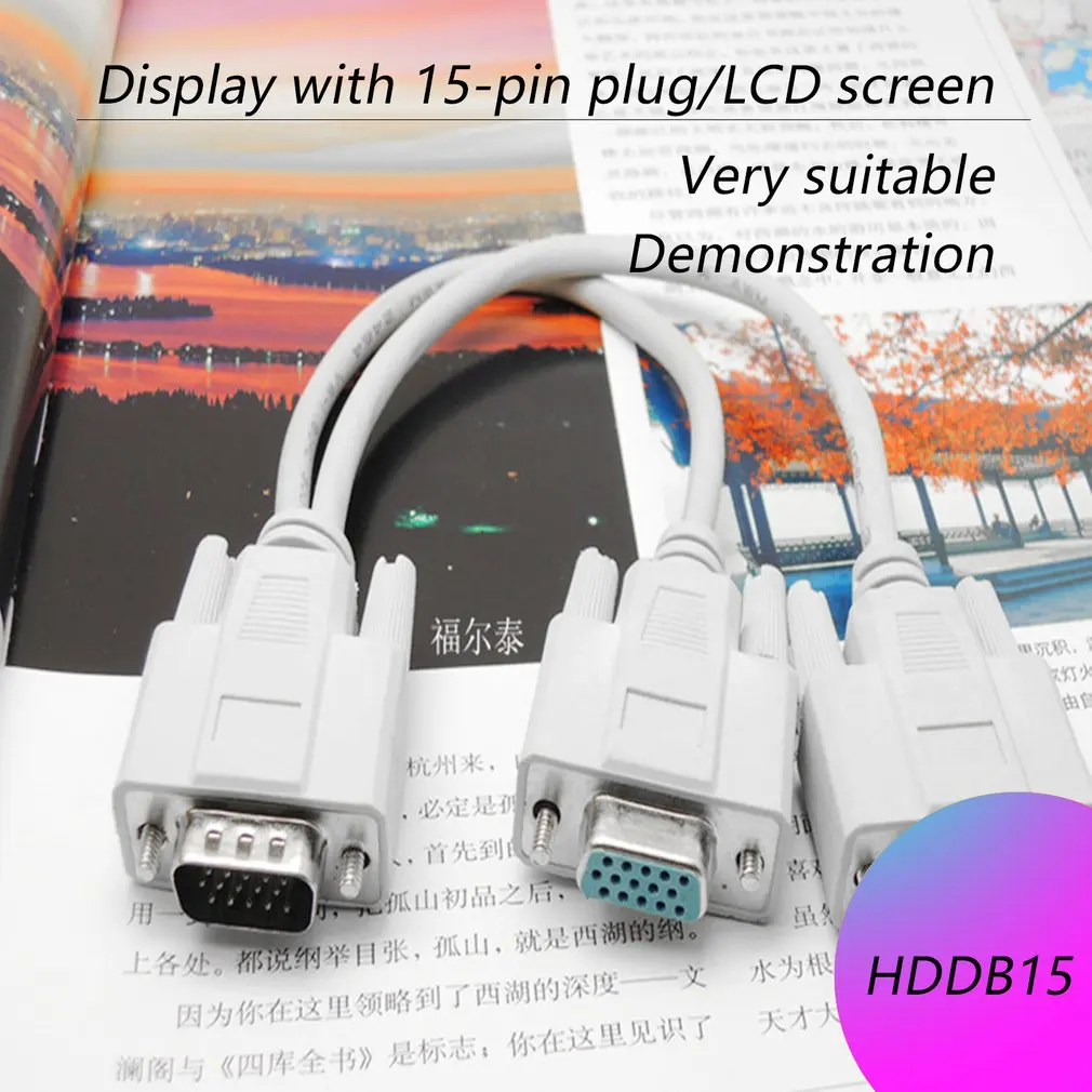Разветвитель для кабеля VGA и 1 штырьковый разветвитель 2 сторонние мониторы SVGA