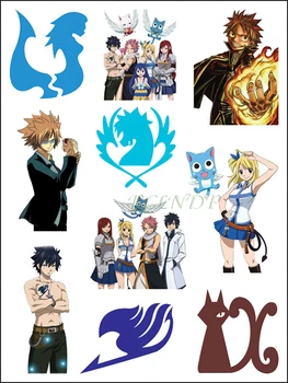

Waterproof Temporary Tattoo Stickers FAIRY TAIL Anime Cartoon Fake Tatto Flash Tatoo hand foot arm for kids women men
