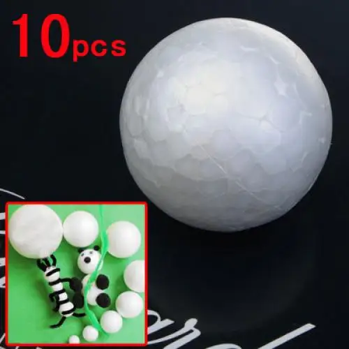 DIY10pcs White Christmas Modelling Craft Polystyrene Styrofoam Foam Ball Sphere Craft Decor 10cm Decoration Crafts