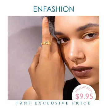 

ENFASHION Punk Link Chain Platform Ring Men Gold Color Lady Finger Rings For Women Fashion Jewelry Gifts Anillos Mujer R194025