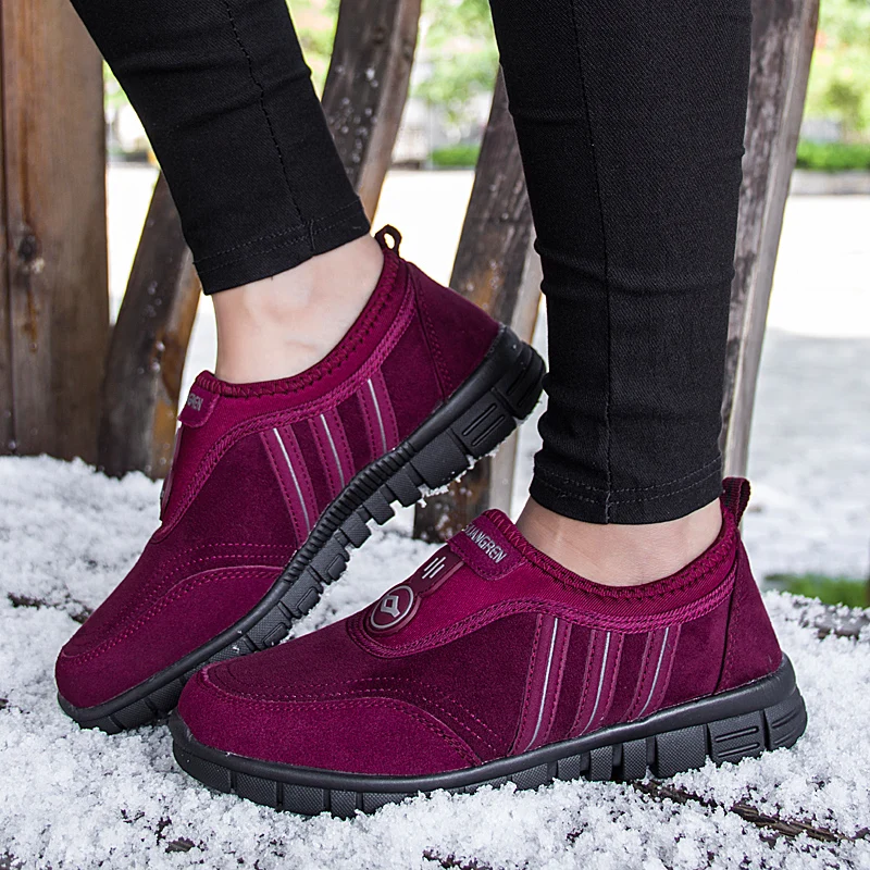 

Girls Winter Shoes Keep Warm Fur Inside Snow Flats Sneakers for Girls Plus Cotton Thermal Casual Snow Sneakers for Ladies