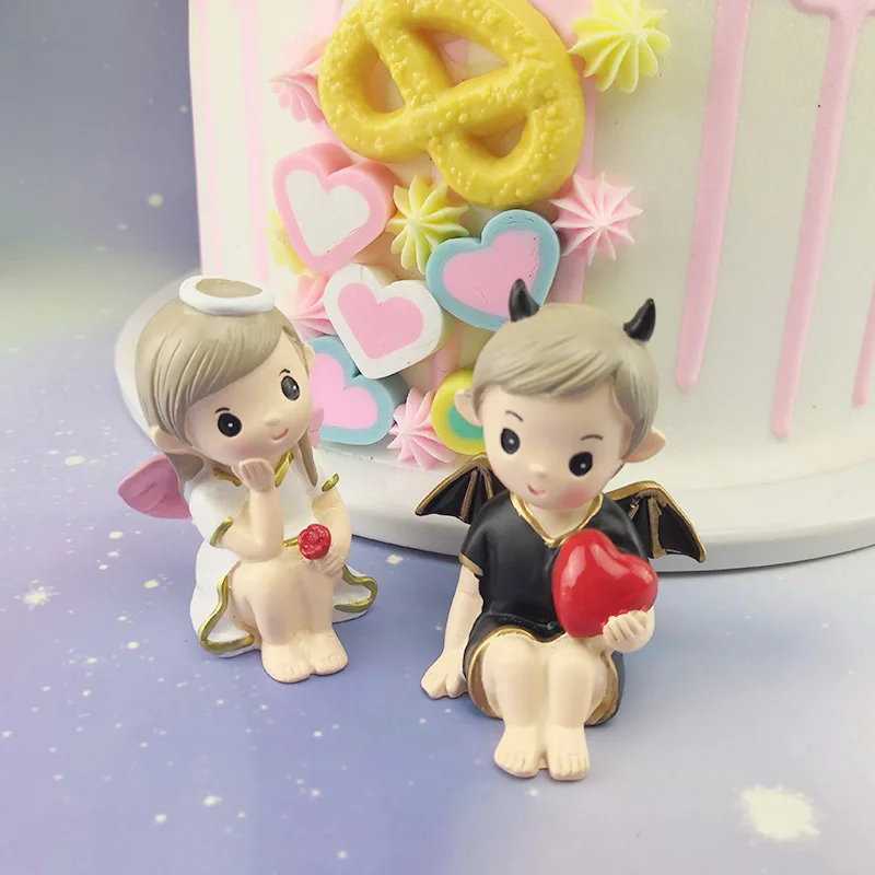 1 шт. милый демон и ангел торт топперы счастливое украшение для именинного торта