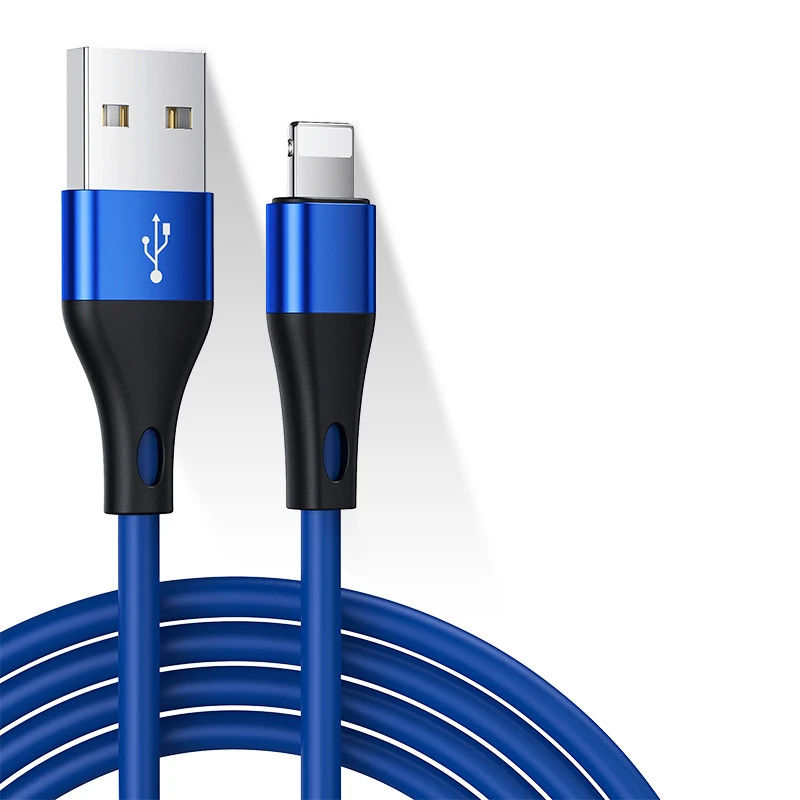Navy blue Жидкий силиконовый USB кабель для iPhone 11 Pro Max Xs Xr X 8 7 6 6s Plus iPad кабель для быстрой зарядки кабель для передачи данных для iPhone зарядное устройство - Цвет: Navy blue