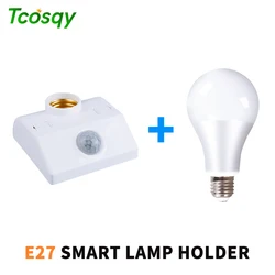E27 smart lamp holder human body induction warm white natural light white light LED bulb 7w12w for corridor garden Tcosqy
