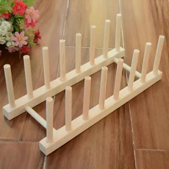 

Bamboo Wooden Dish Rack Plates Holder Kitchen Storage Cabinet Organizer