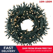 100 м, 50 м, 30 м, 10 м, светодиодный гирлянда, гирлянды, наружное водонепроницаемое освещение для рождественских елок, рождественские, вечерние, свадебные украшения