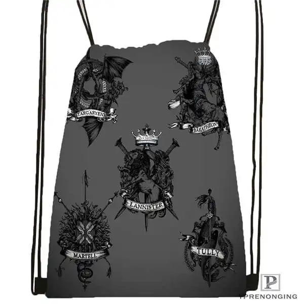 Пользовательские gray_the_game_of_thrones-Drawstring рюкзак сумка милый рюкзак дети ранец(черная спина) 31x40 см#180611-03-132 - Цвет: Drawstring Backpack