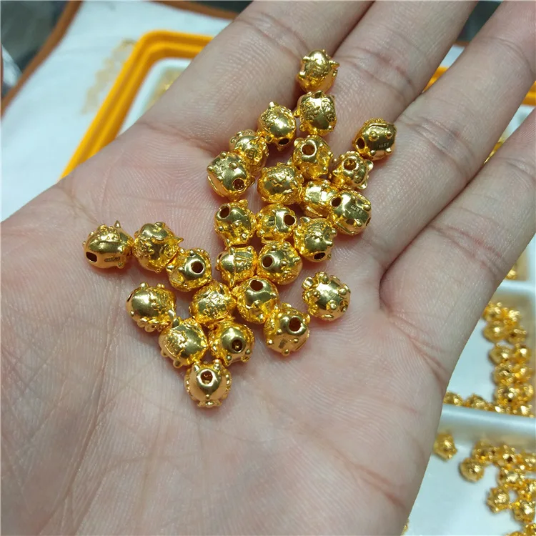 

Double Twelve Special Offer Gold Pigskin 999 Pure Gold 3D Hard Gold Blessing Word Pigskin Years Mini Gold Pig about 0.2 Grams Ra