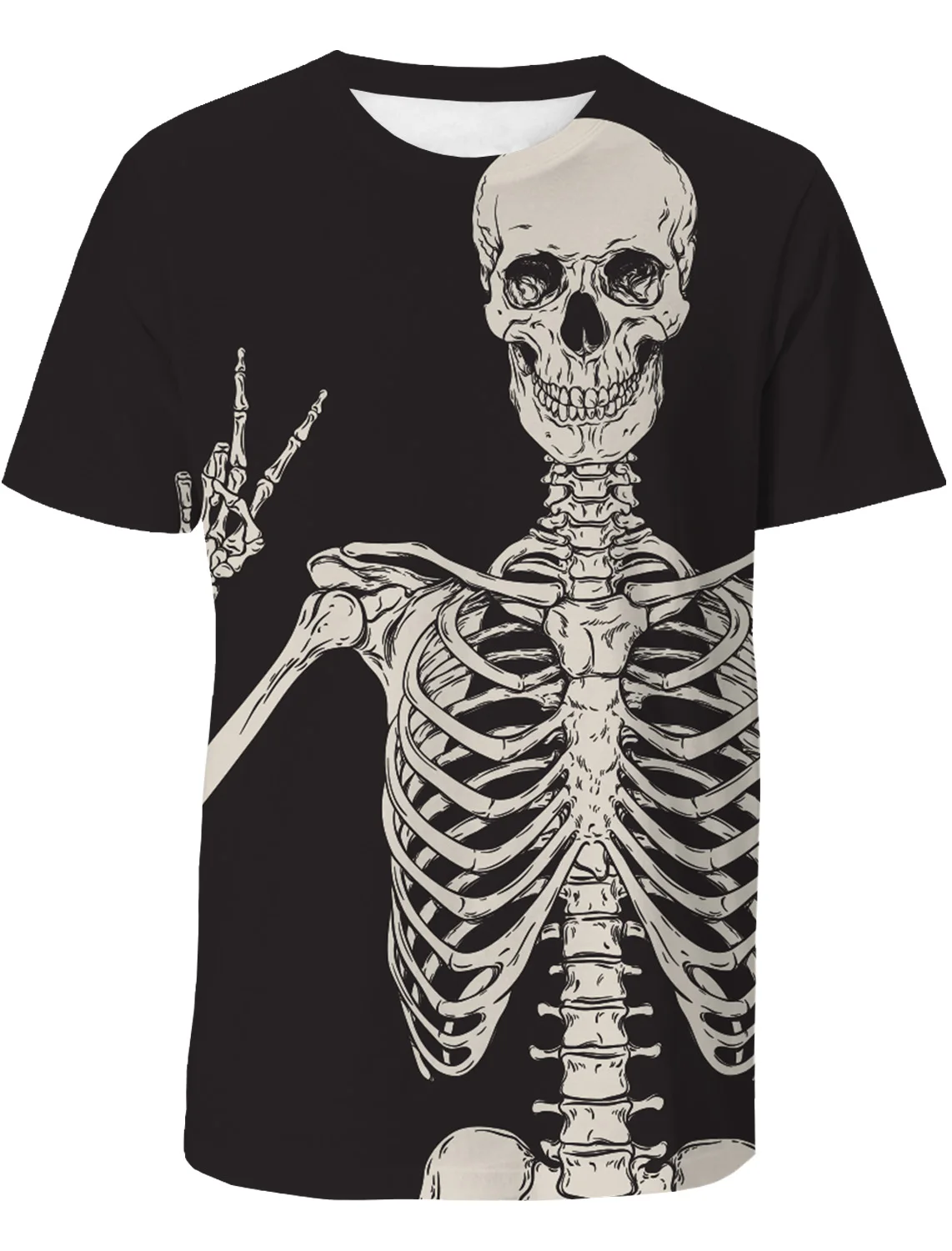 Модные мужские топы с объемным принтом черепа и рук крутая футболка короткими
