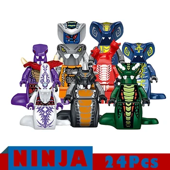 

Ninjagoe Blocks 24 in 1 Ghost Evil Ninja Pythor Chop'rai Mezmo Serpentine Army Model Toys Gifts Building Blocks Kids Children