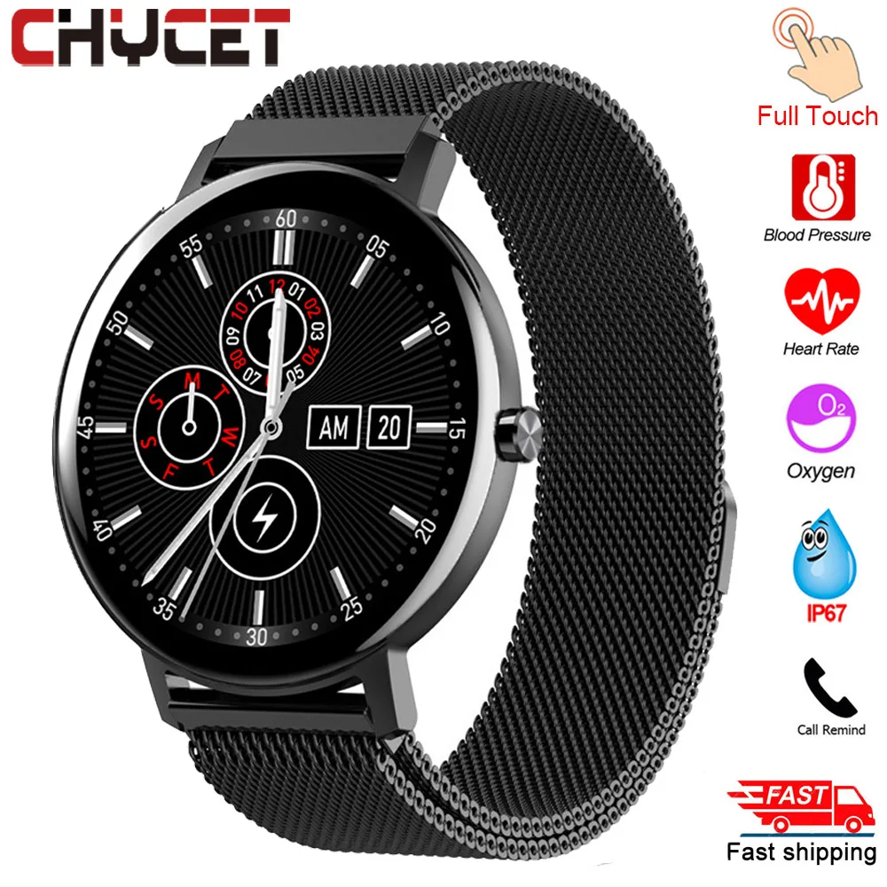 R18 Full Tourch Smart Watch Men Women Heart Rate Fitness Tracker Music Control Smartwatch Blood Pressure Monitor Smart Watches