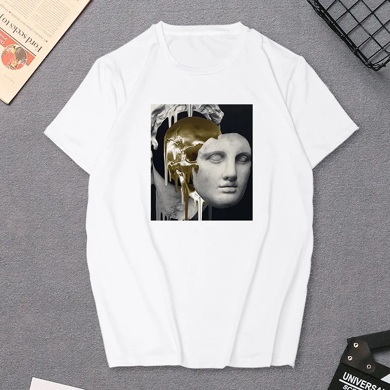 Женская футболка в стиле Харадзюку, футболка с принтом статуи Дэвида микеланжело, летняя футболка с принтом рок-музыки, поп-звезды, черная футболка унисекс в стиле хип-хоп - Цвет: T5